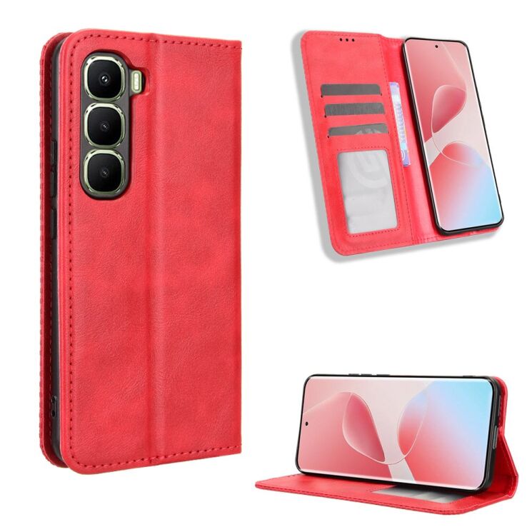 Чохол Deexe Retro Style для Infinix Hot 60 Pro Plus - Red: фото 2 з 18