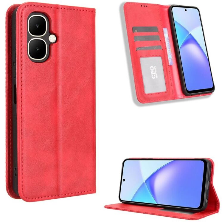 Чохол Deexe Retro Style для Infinix Smart 10 - Red: фото 2 з 16
