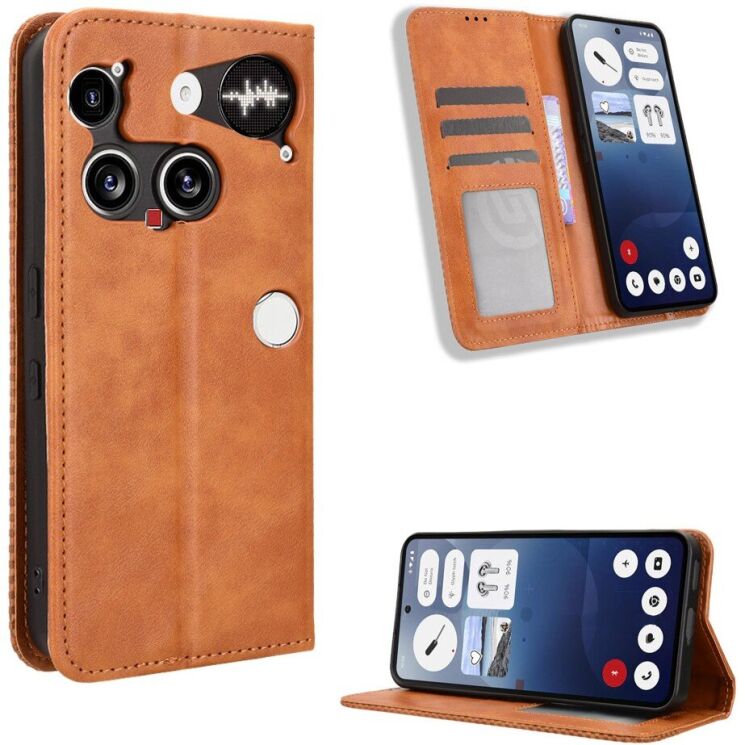 Чехол Deexe Retro Style для Nothing Phone (3) - Brown: фото 2 из 18