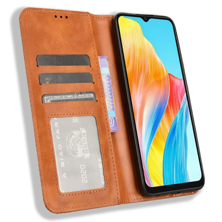 Чохол Deexe Retro Style для OPPO A18 / A38 - Brown: фото 2 з 6