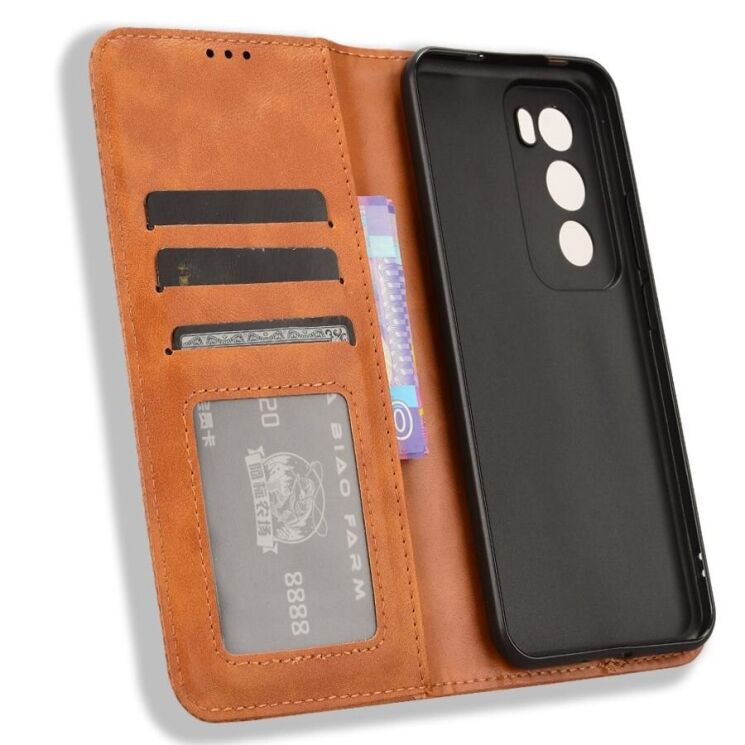 Чехол Deexe Retro Style для OPPO Reno 12 - Brown: фото 4 из 7
