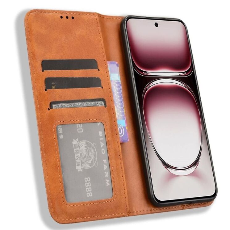 Чехол Deexe Retro Style для OPPO Reno 12 - Brown: фото 2 из 7