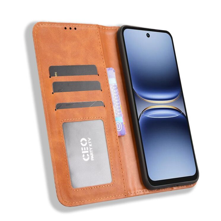 Чохол-книжка Deexe Retro Style для TECNO Spark 40 - Brown: фото 6 з 16