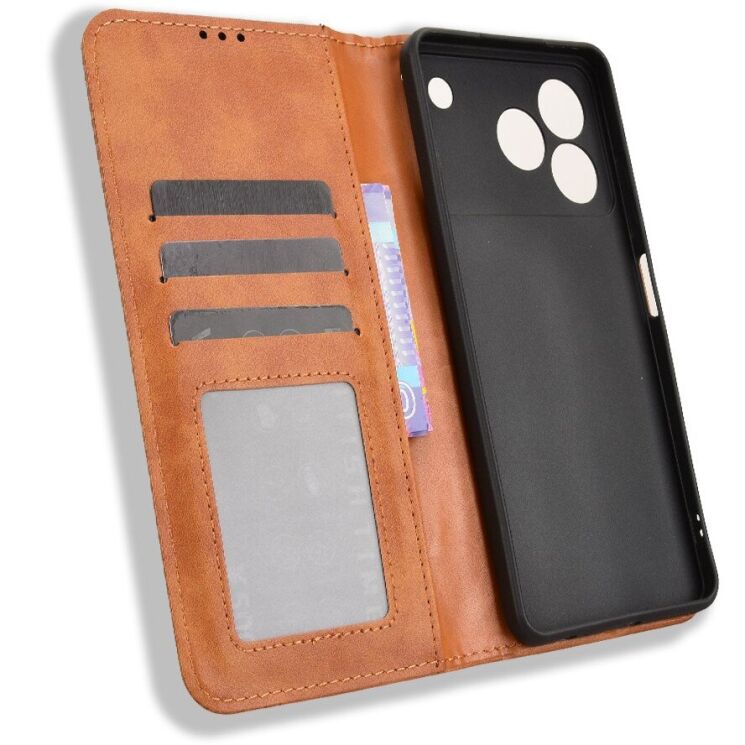 Чехол Deexe Retro Style для ZTE Blade A76 - Brown: фото 5 из 17