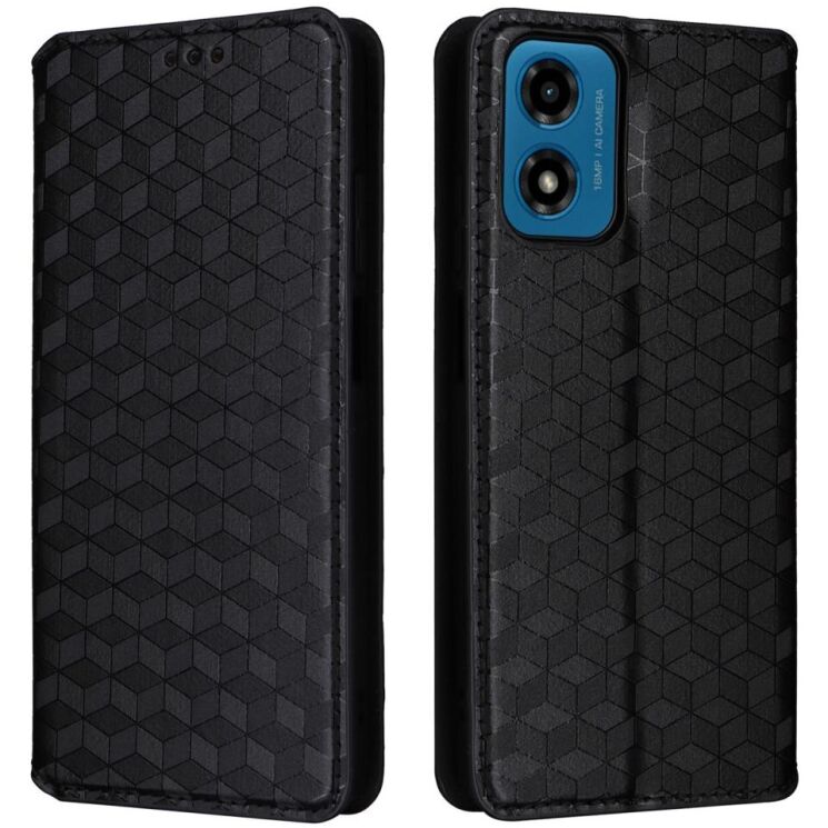 Чохол Deexe Rhombus Book для Motorola Moto G24 / G24 Power / G04 / G04s / E14 - Black: фото 1 з 6