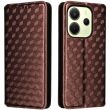 Чехол Deexe Rhombus Book для Xiaomi Redmi Note 14 4G - Brown (373445Z)