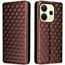 Чехол Deexe Rhombus Book для Xiaomi Redmi Note 14 4G - Brown: фото 1 из 6