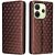 Чехол Deexe Rhombus Book для Xiaomi Redmi Note 14 4G - Brown: фото 1 из 6