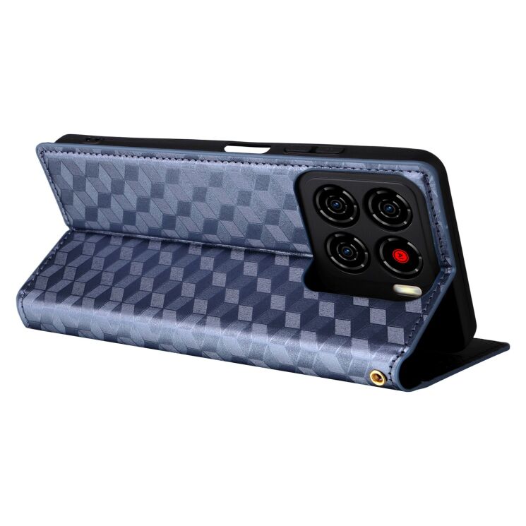 Чехол Deexe Rhombus Book для ZTE Blade A56 - Blue: фото 5 из 10