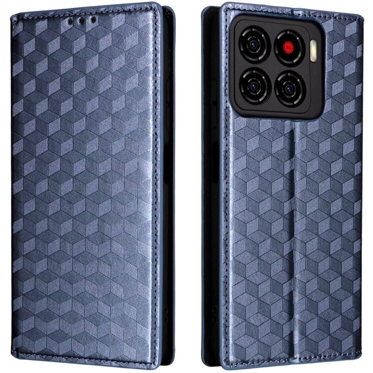 Чехол Deexe Rhombus Book для ZTE Blade A56 - Blue: фото 1 из 10