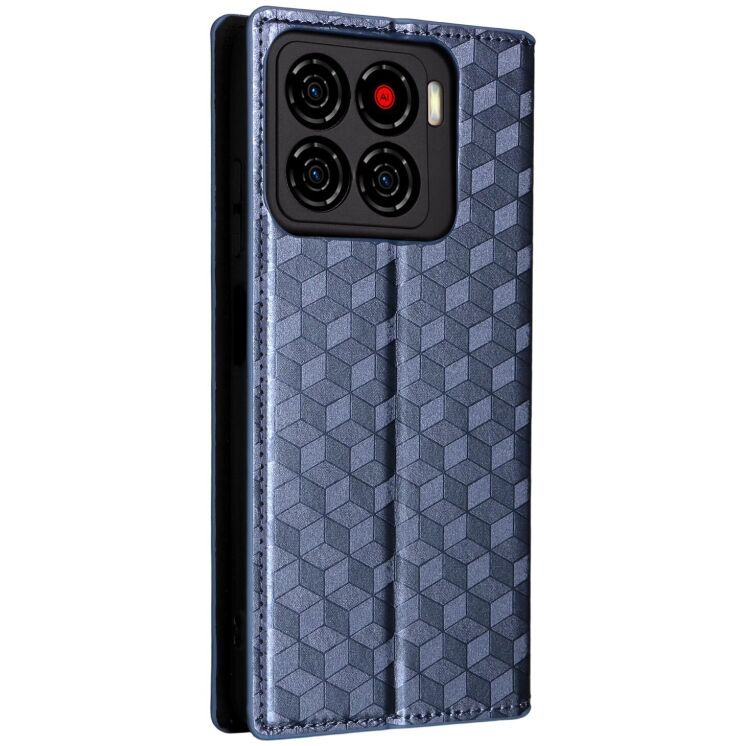 Чехол Deexe Rhombus Book для ZTE Blade A56 - Blue: фото 8 из 10