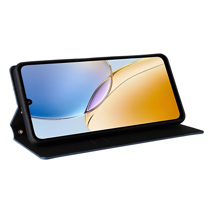 Чехол Deexe Rhombus Book для ZTE Blade A56 - Blue: фото 4 из 10