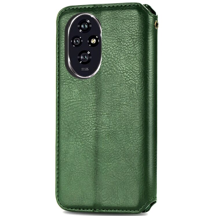 Чехол Deexe Rhombus Wallet для Honor 200 - Green: фото 5 из 9