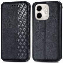 Чохол Deexe Rhombus Wallet для Infinix Smart 9 (X6532) - Black: фото 1 з 10