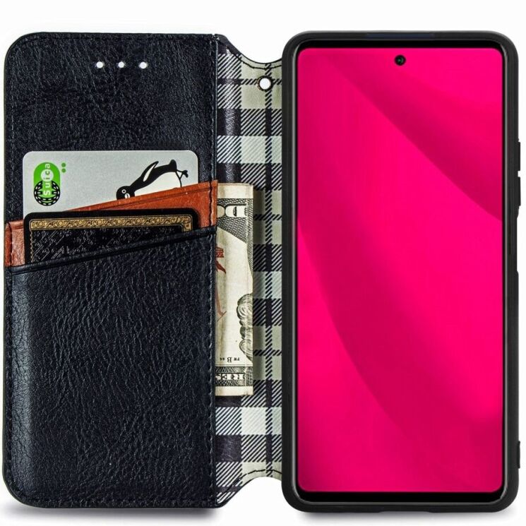 Чохол Deexe Rhombus Wallet для Infinix Smart 9 (X6532) - Black: фото 2 з 10