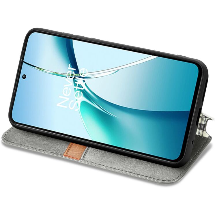 Чохол Deexe Rhombus Wallet для Motorola Moto G77 - Grey: фото 4 з 8