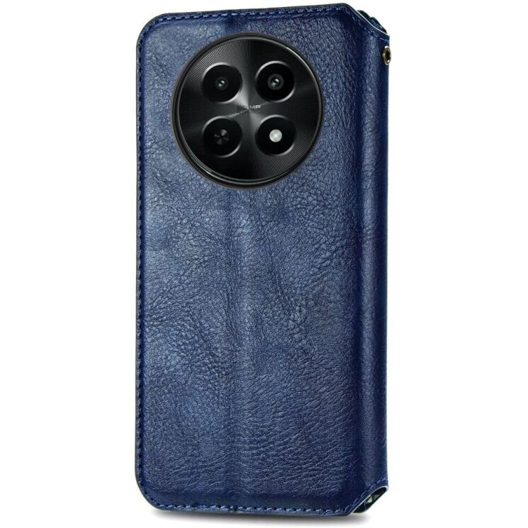 Чехол Deexe Rhombus Wallet для Realme 12 5G - Blue: фото 5 из 6