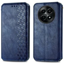 Чехол Deexe Rhombus Wallet для Realme 12 5G - Blue: фото 1 из 6