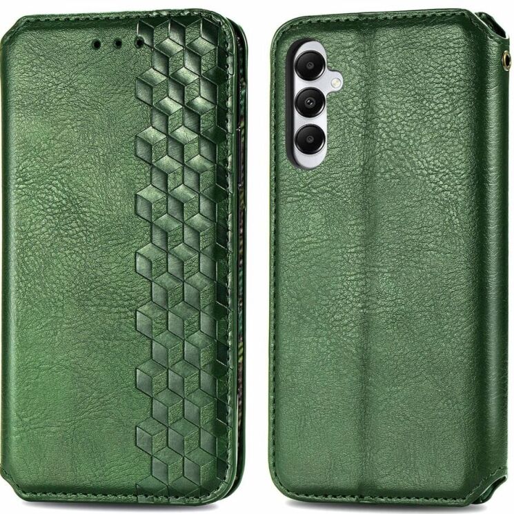 Чехол Deexe Rhombus Wallet для Samsung Galaxy A05s (A057) - Green: фото 1 из 6