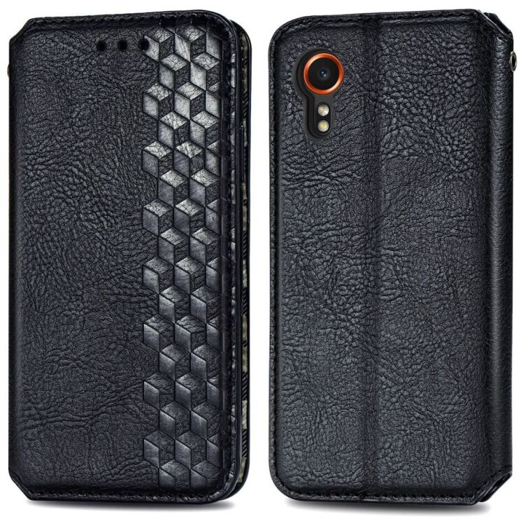 Чехол Deexe Rhombus Wallet для Samsung Galaxy Xcover 7 (G556) - Black: фото 1 из 11
