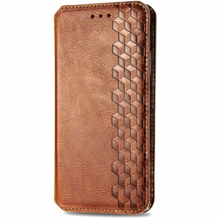 Чехол Deexe Rhombus Wallet для TECNO Spark 20C - Brown: фото 4 из 6