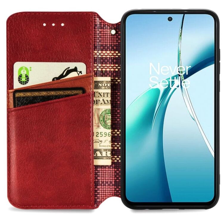 Чехол Deexe Rhombus Wallet для Xiaomi Redmi Note 14 4G - Red: фото 3 из 10