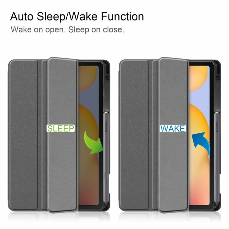 Чехол Deexe Smart Cover для Samsung Galaxy Tab S6 lite / S6 Lite (2022/2024) - Grey: фото 2 из 9