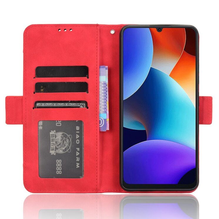 Чехол Deexe Wallet Stand для Blackview Color 8 / Oscal Modern 8 - Red: фото 3 из 7
