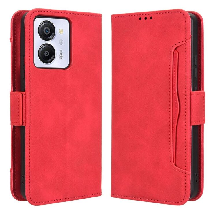 Чехол Deexe Wallet Stand для Blackview Color 8 / Oscal Modern 8 - Red: фото 1 из 7