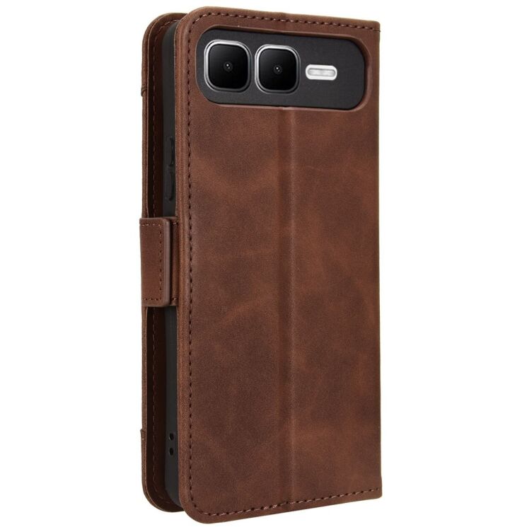 Чохол Deexe Wallet Stand для Infinix Smart 10 Plus - Brown: фото 7 з 14
