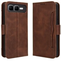 Чохол Deexe Wallet Stand для Infinix Smart 10 Plus - Brown: фото 1 з 14