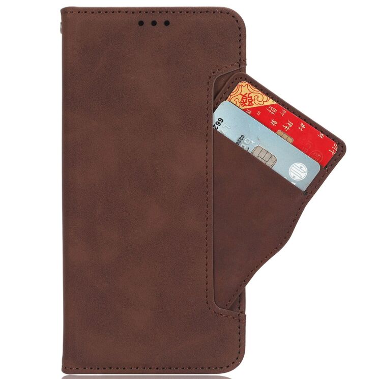 Чохол Deexe Wallet Stand для Infinix Smart 10 Plus - Brown: фото 3 з 14