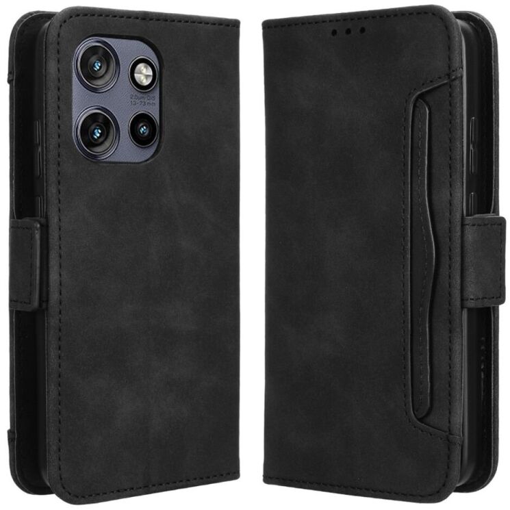 Чехол Deexe Wallet Stand для Motorola Edge 50 Neo - Black: фото 1 из 7