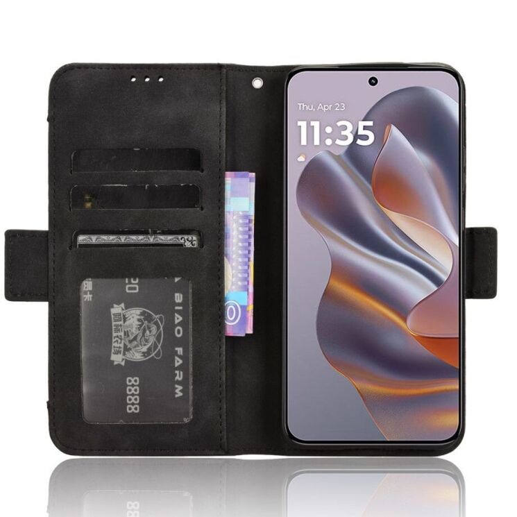 Чехол Deexe Wallet Stand для Motorola Edge 50 Neo - Black: фото 3 из 7