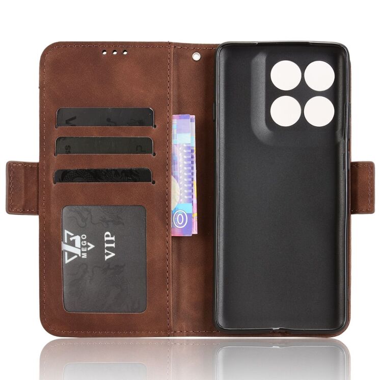 Чохол Deexe Wallet Stand для Motorola Edge 60 Pro - Brown: фото 3 з 9