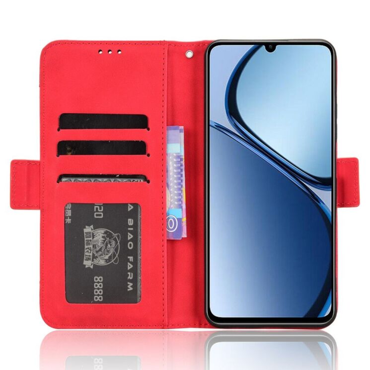 Чехол Deexe Wallet Stand для Realme C63 / C61 / Note 60x - Red: фото 2 из 7