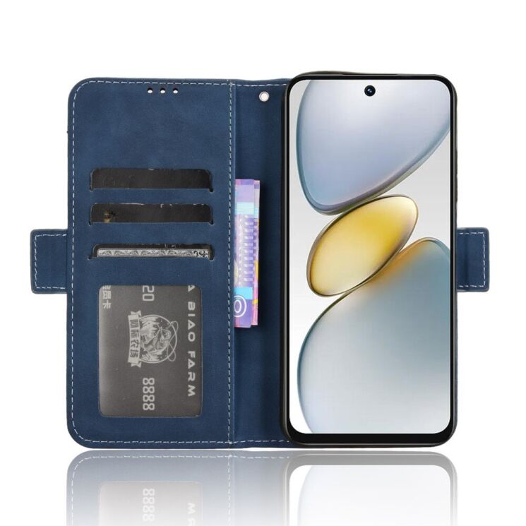 Чехол Deexe Wallet Stand для TECNO Spark Go 1 - Blue: фото 3 из 7