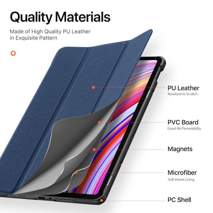 Чехол DUX DUCIS Domo Series для Xiaomi Redmi Pad Pro / Poco Pad - Blue: фото 6 из 10