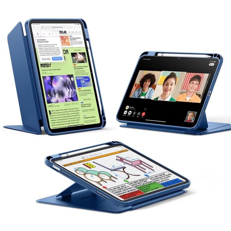 Чехол ESR Flip Magnetic Case with Pencil Holder для Apple iPad 10.9 (2022) / iPad 11 (2025) 4894240266953 - Navy Blue: фото 2 из 10