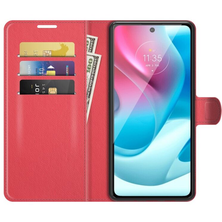 Чехол-книжка Deexe Book Type для Motorola Moto G60s - Red: фото 5 из 8