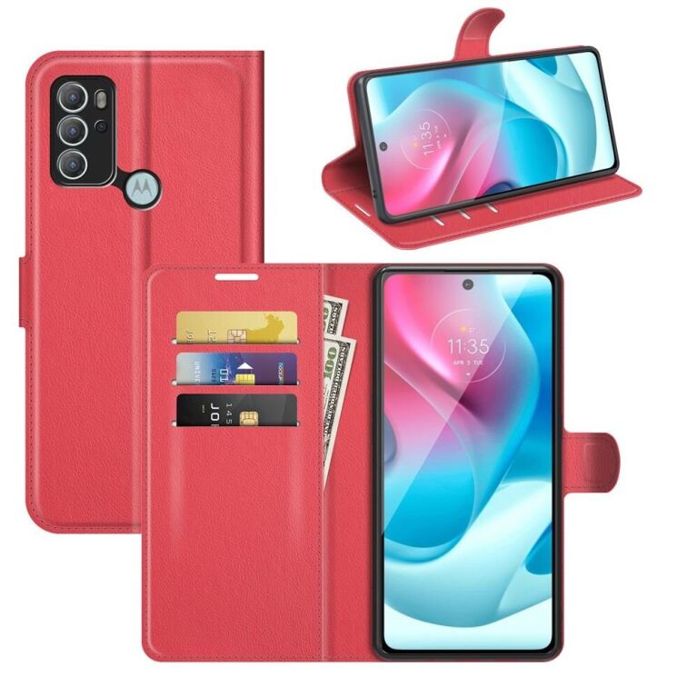 Чехол-книжка Deexe Book Type для Motorola Moto G60s - Red: фото 1 из 8