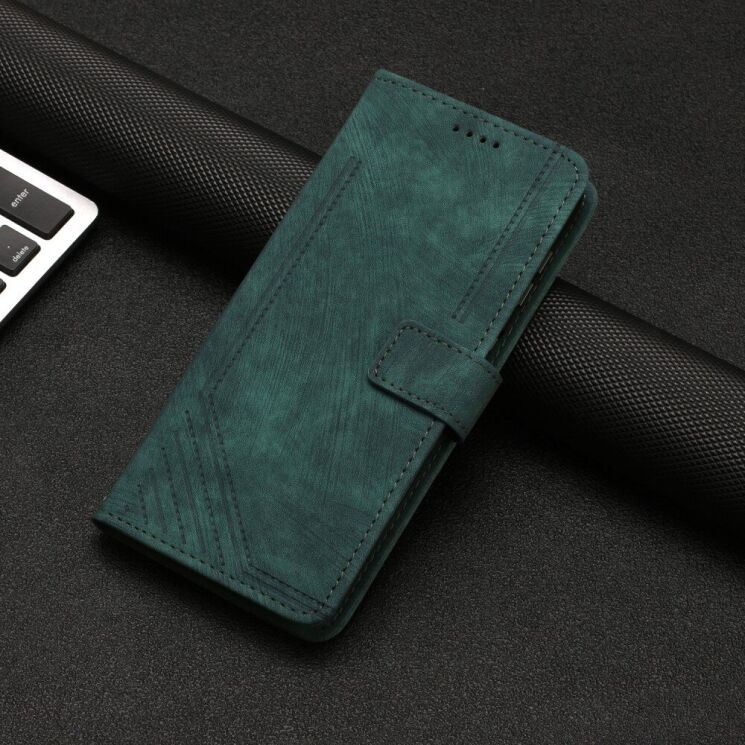 Чехол-книжка Deexe Lines Series для HMD Pulse / Pulse Pro / Pulse Plus - Green: фото 6 из 12