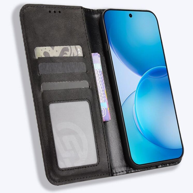 Чехол-книжка Deexe Retro Style для OPPO Reno 16 / 16 Pro - Black: фото 6 из 18
