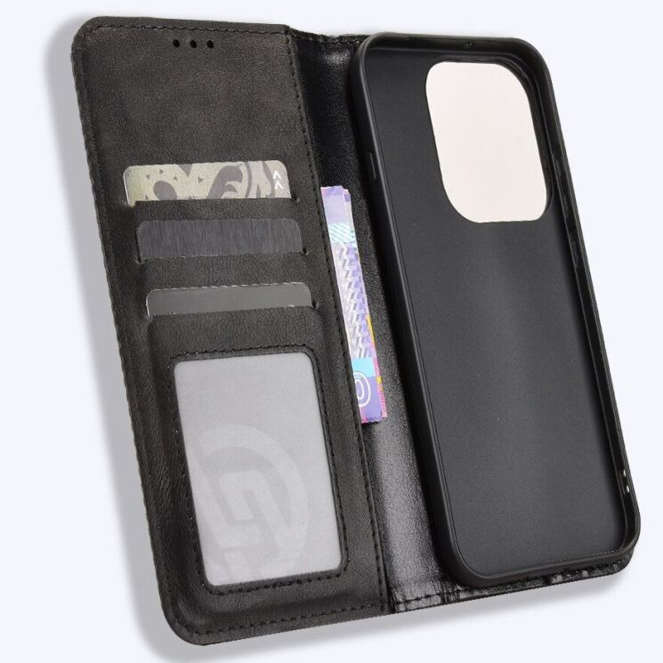 Чехол-книжка Deexe Retro Style для OPPO Reno 16 / 16 Pro - Black: фото 5 из 18