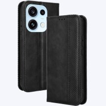 Чехол-книжка Deexe Retro Style для OPPO Reno 16 / 16 Pro - Black: фото 1 из 18