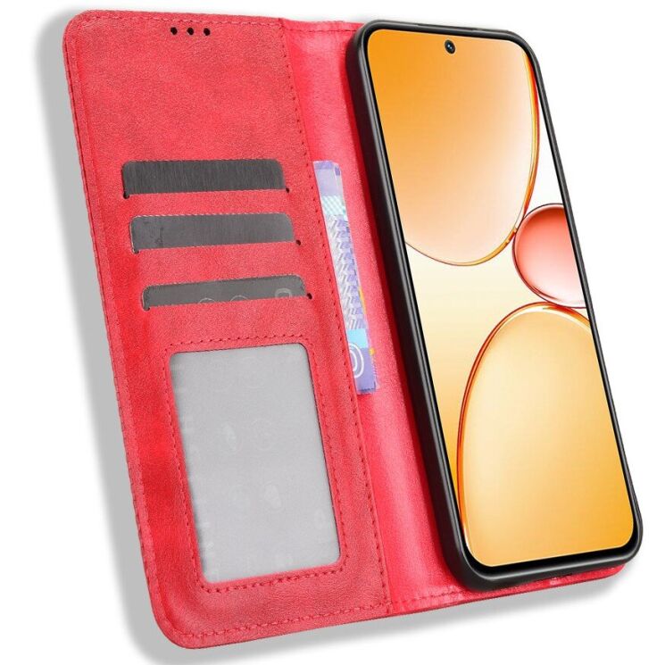 Чехол-книжка Deexe Retro Style для Realme C85 Pro - Red: фото 6 из 19