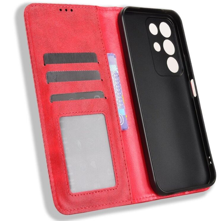Чехол-книжка Deexe Retro Style для Realme C85 Pro - Red: фото 5 из 19
