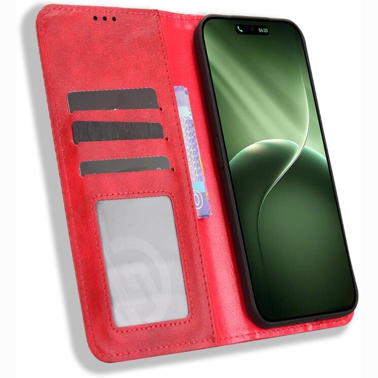 Чохол-книжка Deexe Retro Style для TECNO Camon 50 - Red (386333R) Чохол-книжка Deexe Retro Style для TECNO Camon 50 - Red: фото 6 з 20