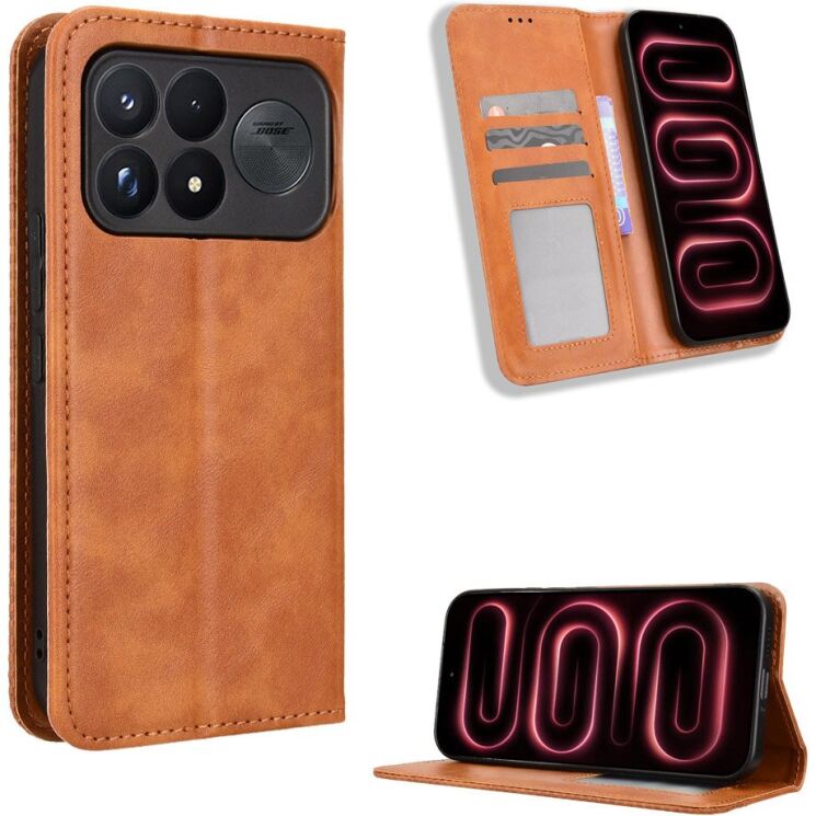 Чохол-книжка Deexe Retro Style для Xiaomi Poco F9 Ultra - Brown: фото 2 з 20