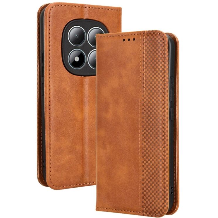 Чехол-книжка Deexe Retro Style для Xiaomi Redmi Note 15 Pro - Brown: фото 1 из 19